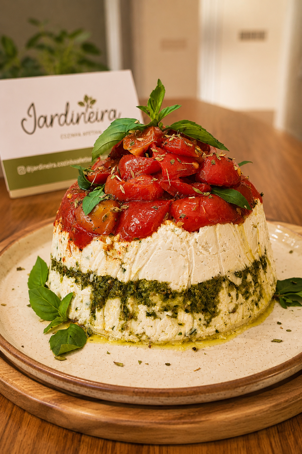 Terrine de damasco, pera e gorgonzola